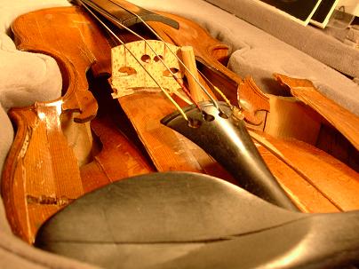 violon accidenté